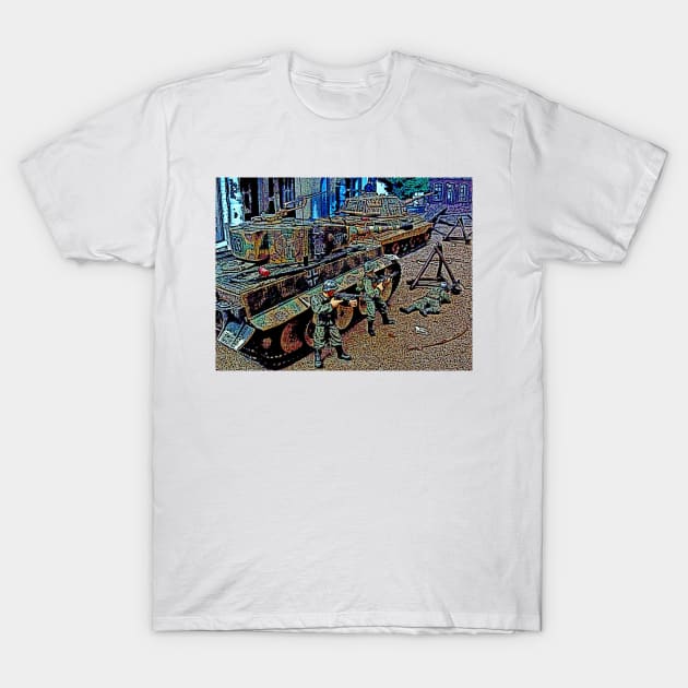 WW2 Tiger Tank Column T-Shirt by Busybob